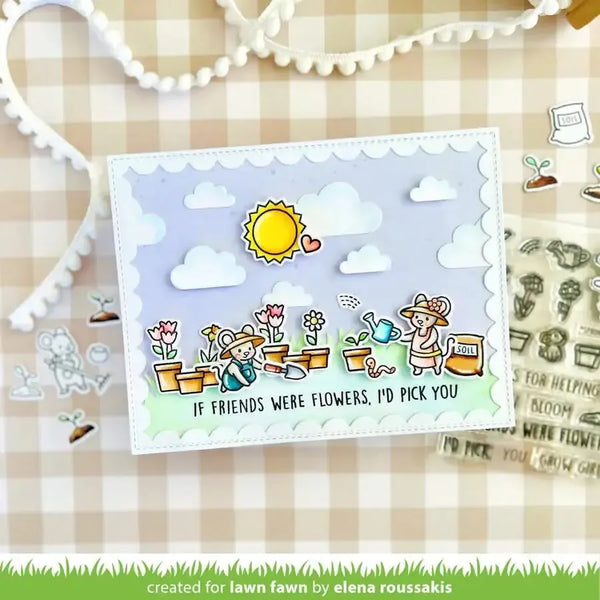 Lawn Fawn Clear Stamp Set - Garden Mouse
