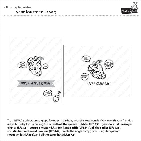 Lawn Fawn Clear Stamp Set - Year Fourteen