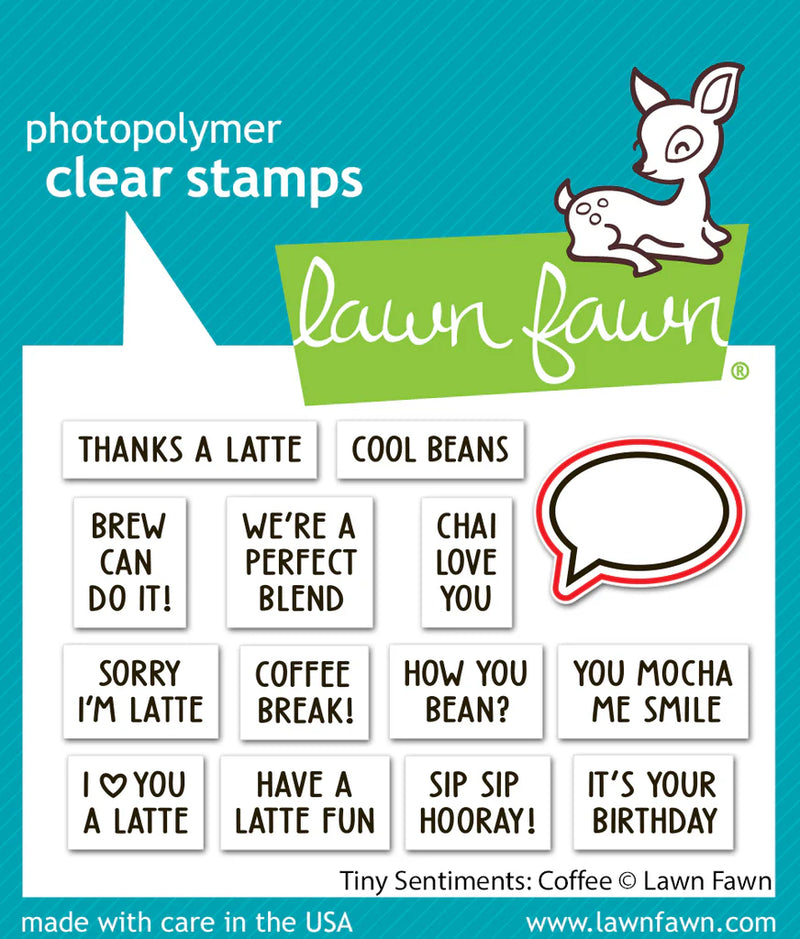 Lawn Fawn Lawn Cuts Custom Craft Dies - Tiny Sentiments: Coffee