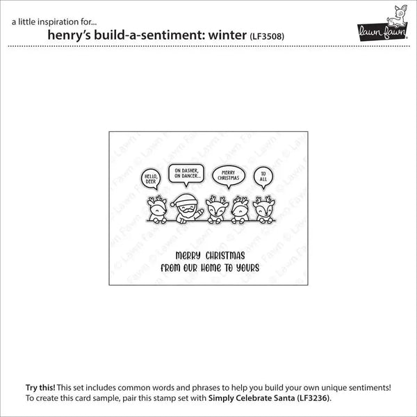 Lawn Fawn Clear Stamp Set - Henry's Build-a-Sentiment: Winter*