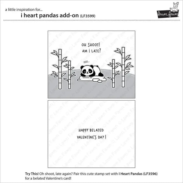 Lawn Fawn Clear Stamp Set - I Heart Pandas Add-on