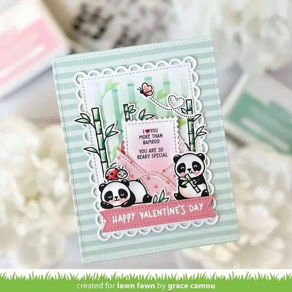 Lawn Fawn Clear Stamp Set - I Heart Pandas Add-on