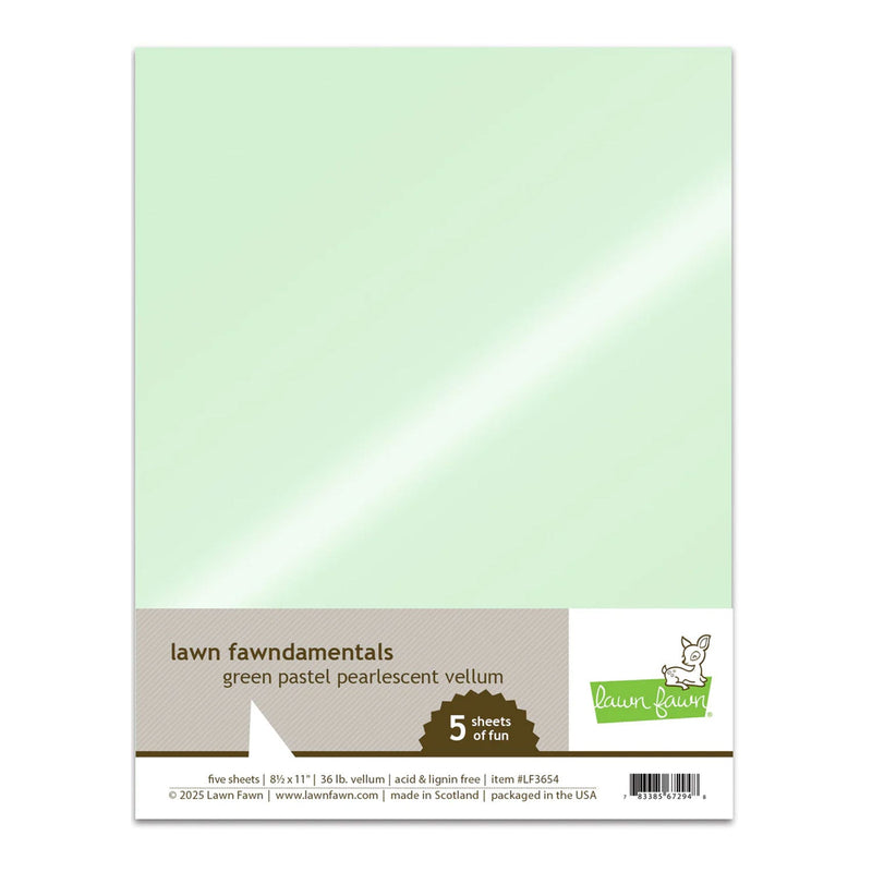 Lawn Fawn Pearlescent Vellum 5 Pack - Green Pastel