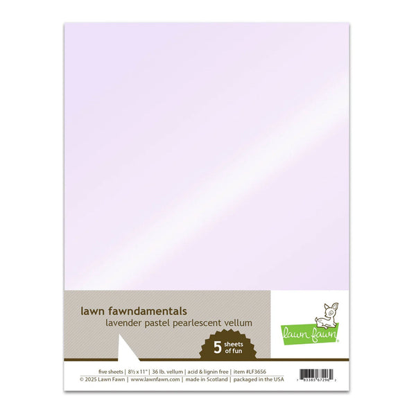 Lawn Fawn Pearlescent Vellum 5 Pack - Lavender Pastel