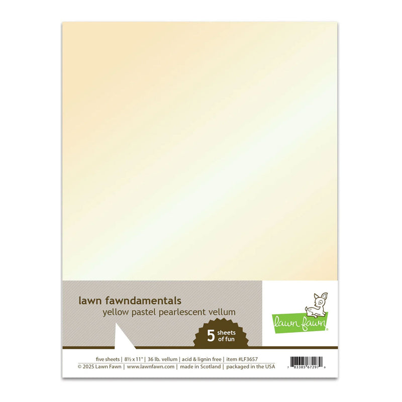 Lawn Fawn Pearlescent Vellum 5 Pack - Yellow Pastel