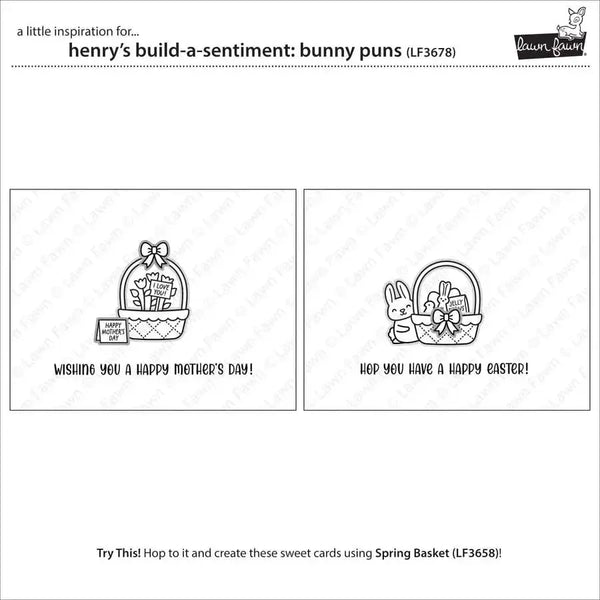 Lawn Fawn Clear Stamp Set - Henry's Build-a-Sentiment: Bunny Puns
