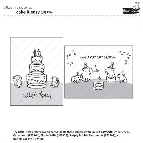 Lawn Fawn Clear Stamp Set - Cake It Easy