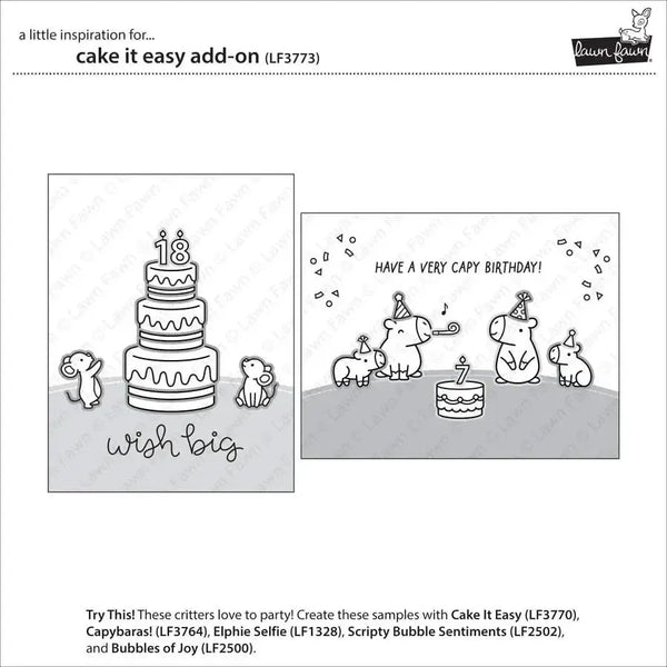 Lawn Fawn Clear Stamp Set - Cake It Easy Add-On