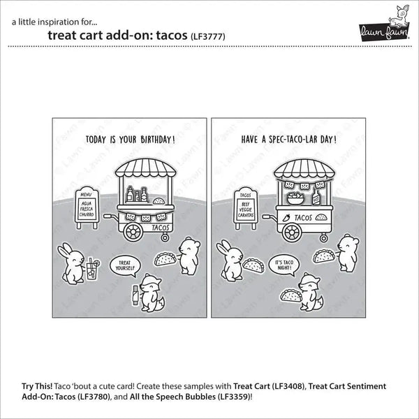 Lawn Fawn Clear Stamp Set - Treat Cart Add-On: Tacos