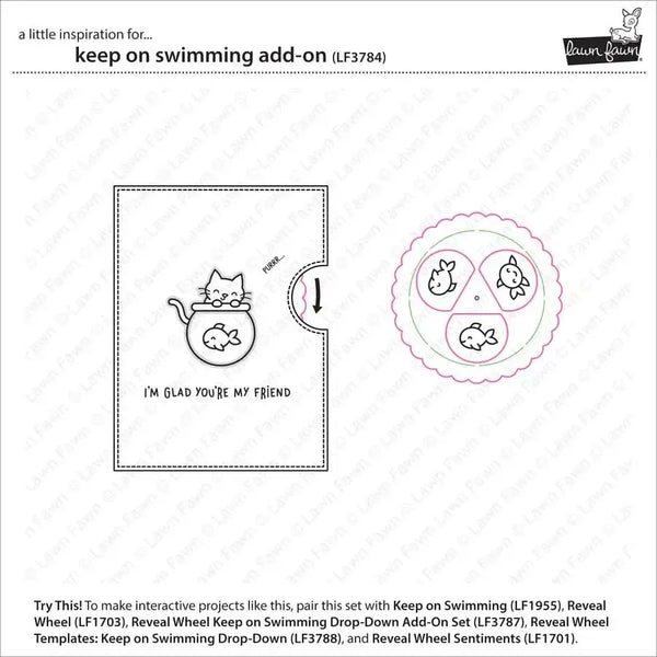 Lawn Cuts Custom Craft Dies - Keep On Swimming Add-On