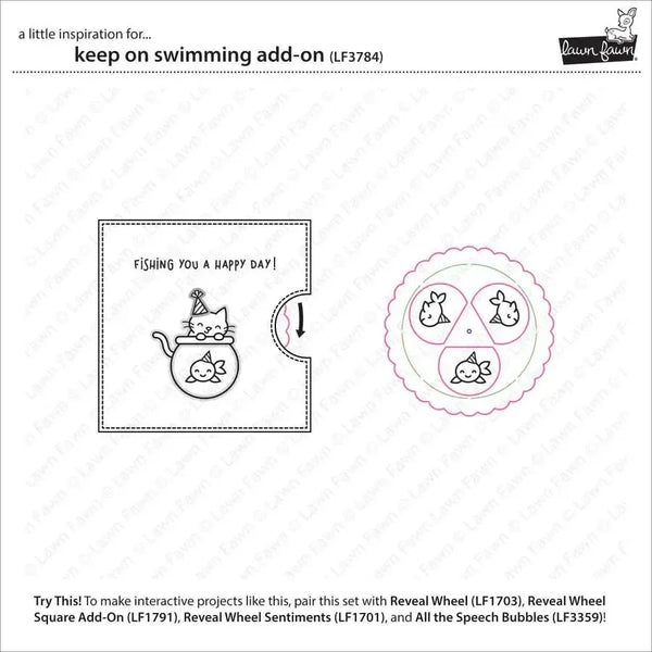 Lawn Fawn Clear Stamp Set - Keep On Swimming Add-On