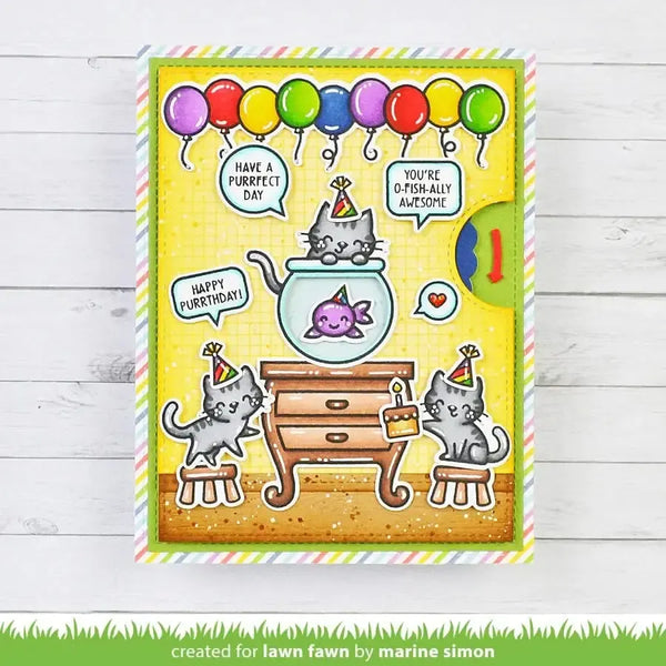 Lawn Fawn Clear Stamp Set - Keep On Swimming Add-On