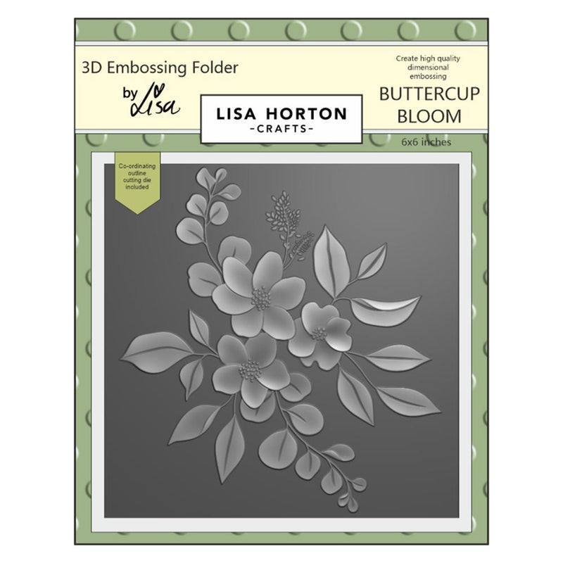 Lisa Horton Crafts Embossing Folder 6"X6" Buttercup Bloom*