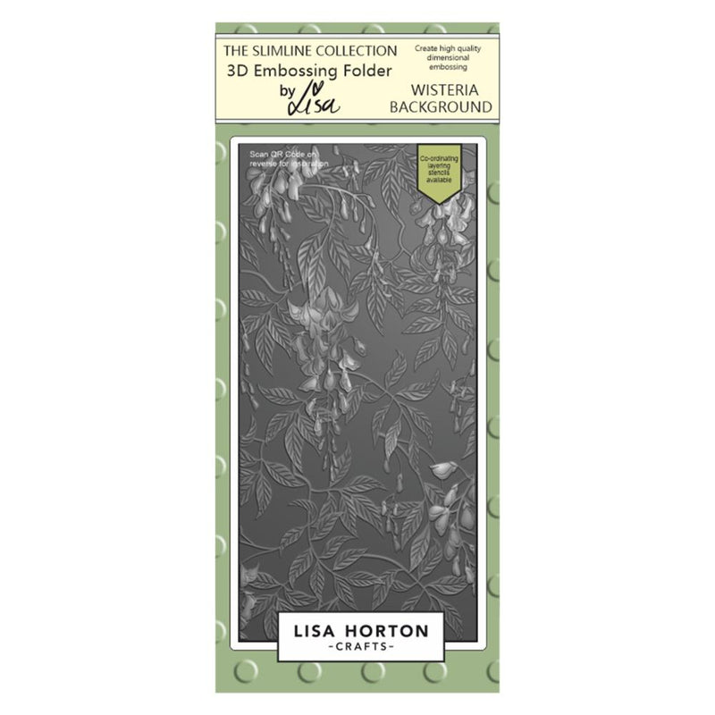 Lisa Horton Crafts DL Embossing Folder Wisteria Background