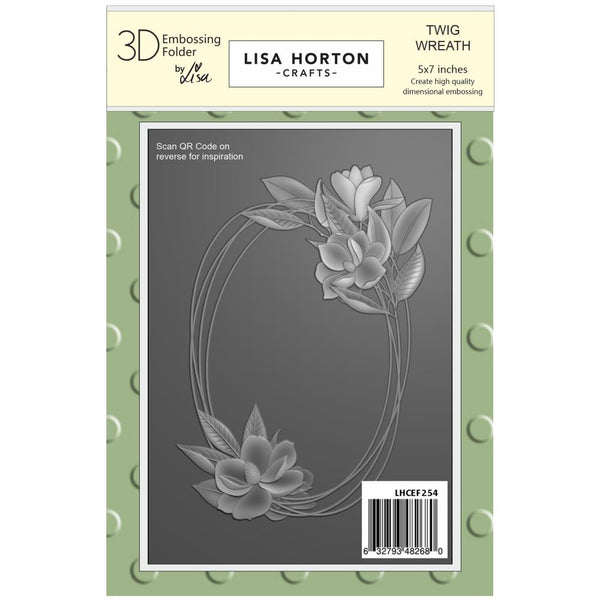 Lisa Horton Crafts Embossing Folder 5"X7" Twig Wreath