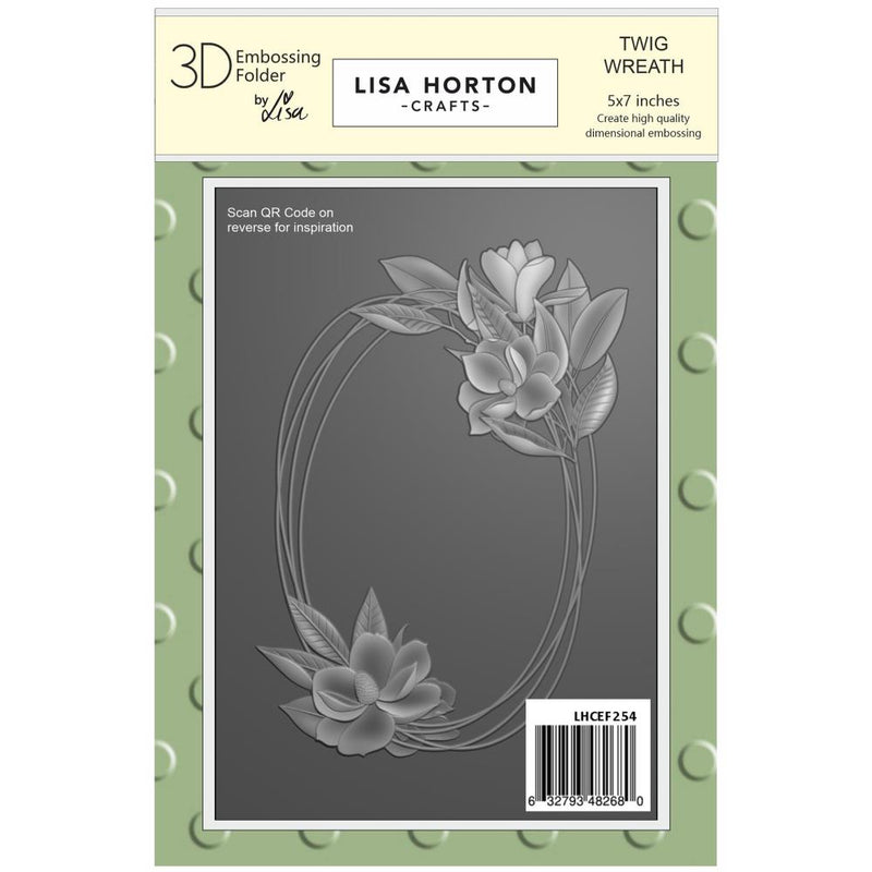 Lisa Horton Crafts Embossing Folder 5"X7" Twig Wreath