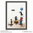 Illustration of three rats with spools of thread and a blue balloon, with 'balance' text, on a white background.