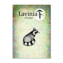 Lavinia Stamps product with a raccoon illustration on a colorful background