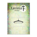 Lavinia Stamps branding with a hanger icon on a colorful background