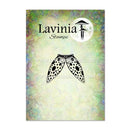 Lavinia Stamps rubber stamp with polka dot pattern on a colorful background