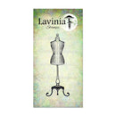 Lavinia Stamps product card with a mannequin design on a decorative background
