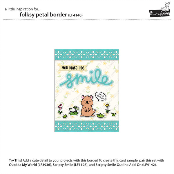 Card with 'You make me smile' text and a quokka illustration on a white background