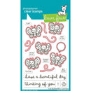 Lawn Fawn clear stamps with butterfly designs on a white background