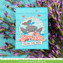 Card with cartoon whale and 'smile, you're the best' text on a floral background