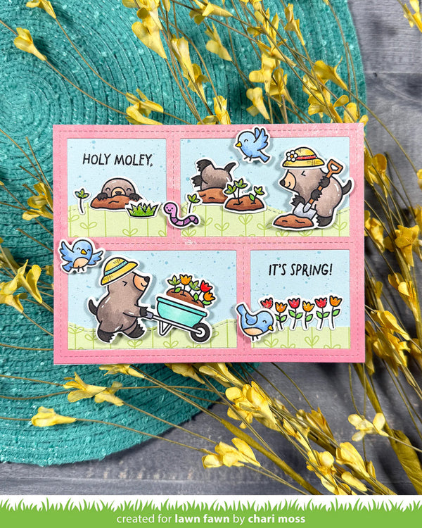Lawn Fawn Clear Stamps - A Mole Lot of Flowers