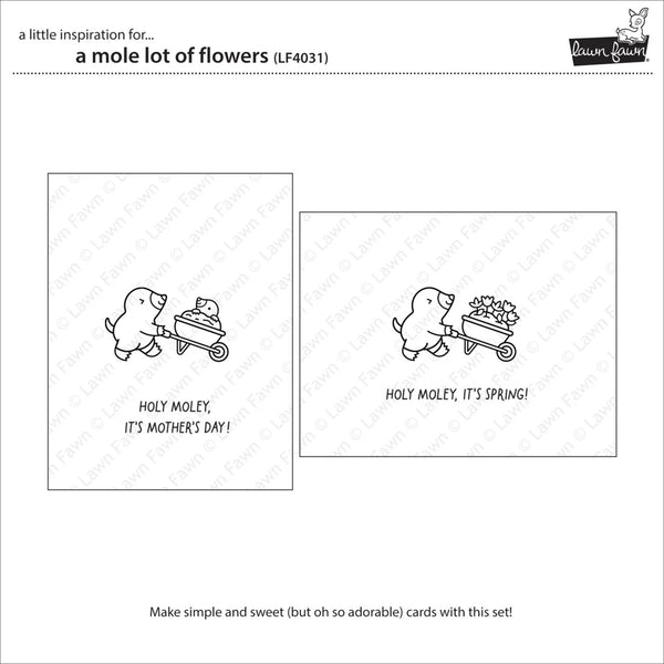 Lawn Fawn Clear Stamps - A Mole Lot of Flowers