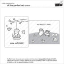 Cartoon illustration of a garden scene with a bird feeder and a mole, featuring text about spring and sunshine.