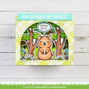 Card with a quokka illustration and text 'You quokka my world!' on a wooden surface.