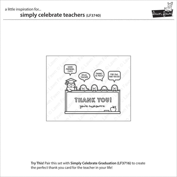 Black and white illustration of a classroom with students and a teacher, featuring text 'THANK YOU! You're awesome.' on a white background.