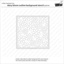 Daisy bloom outline background stencil with brand name on a white background
