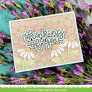 Card with 'thinking of you' text and floral design on a floral background