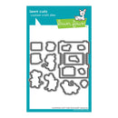 Lawn Cuts custom craft dies set on a blue packaging with 'lawn fawn' branding.