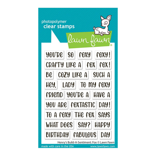 Lawn Fawn Clear Stamp Set - Henry’s Build A Sentiment: Fox