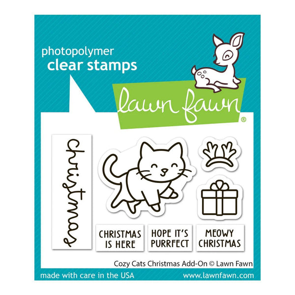 Lawn Fawn Clear Stamps - Cozy Cats Christmas Add-On