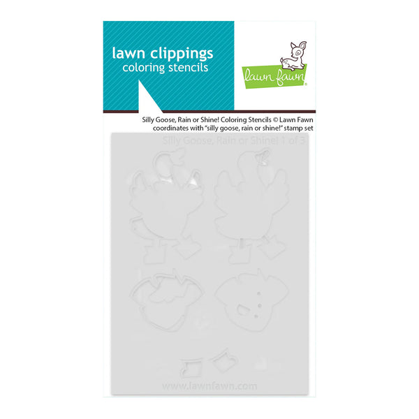 Lawn Fawn coloring stencil packaging with brand logo on a white background