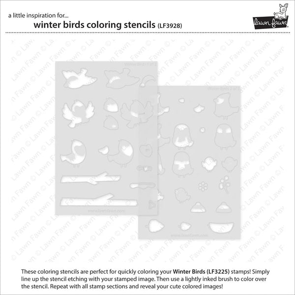 Lawn Fawn Colouring Stencils - Winter Birds