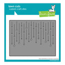 Lawn Cuts custom craft die with raindrop design on a gray background, branded with Lawn Fawn.