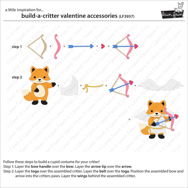 Lawn Fawn Dies - Build-A-Critter Valentine Accessories