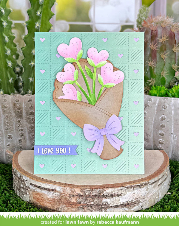 Lawn Fawn Dies - Checkered Hearts Backdrop: Portrait