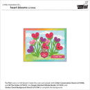 Card with cartoon hearts and flowers on a white background