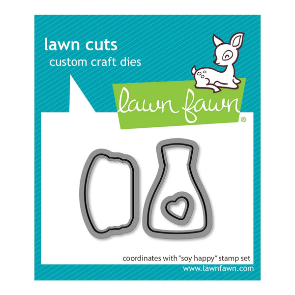 Lawn Cuts custom craft dies by Lawn Fawn with a deer illustration on a blue and white background.