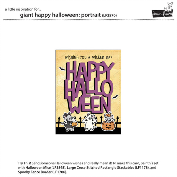 Lawn Fawn Lawn Cuts Die - Giant Happy Halloween: Portrait