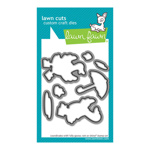 Lawn Cuts custom craft dies packaging with 'lawn fawn' branding on a white background