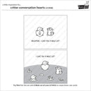 Illustrations of animals with hearts and text on a white background, featuring the brand 'Lawn Fawn'.