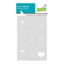 Lawn Fawn Clitter Conversation Hearts Coloring Stencils on a white background