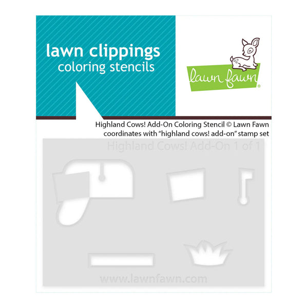 Lawn Fawn Stencils - Highland Cows! Add-On Colouring